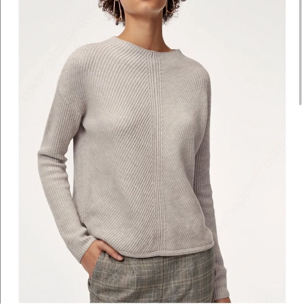 Babaton textured ribbed mockneck sweater Chalmers xxs xs read - Picture 3 of 4